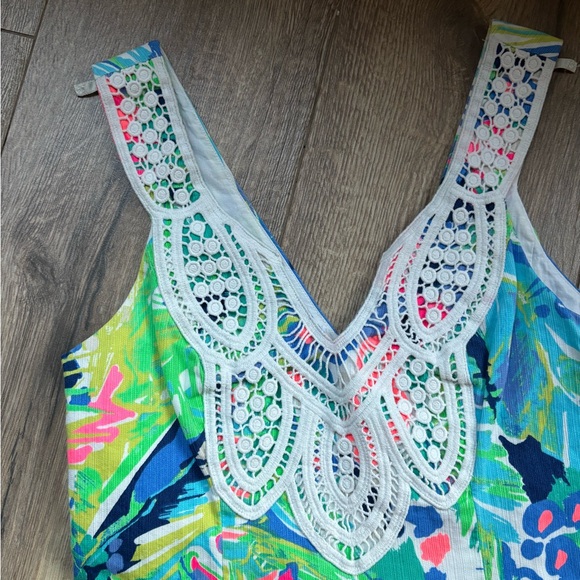 Lily Pulitzer Largo Shift Tropical Lace Print Sleeveless Dress 00 - Picture 7 of 12